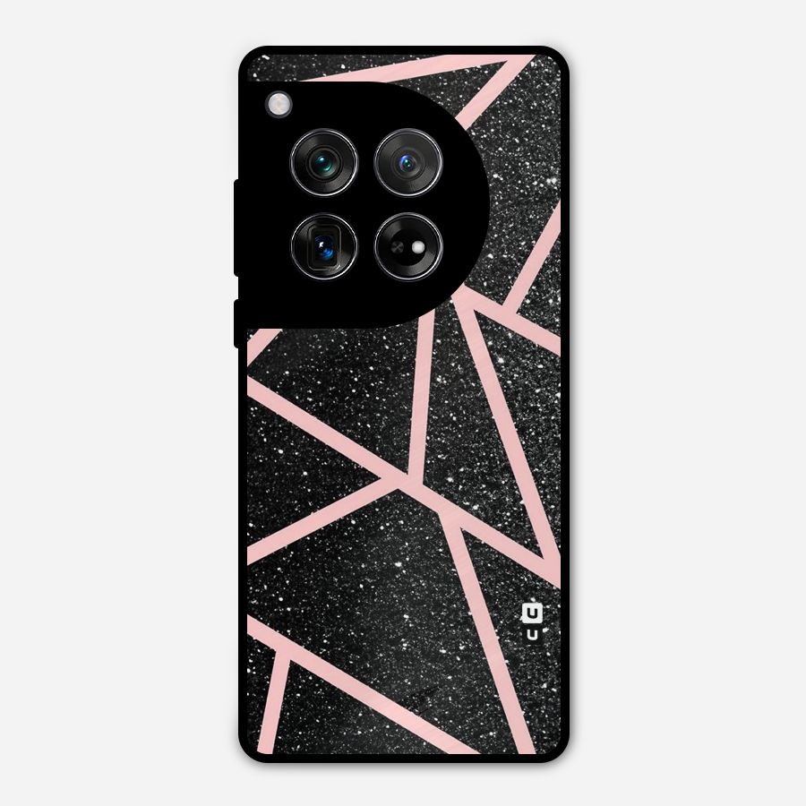 Concrete Black Pink Stripes Metal Back Case for OnePlus 12