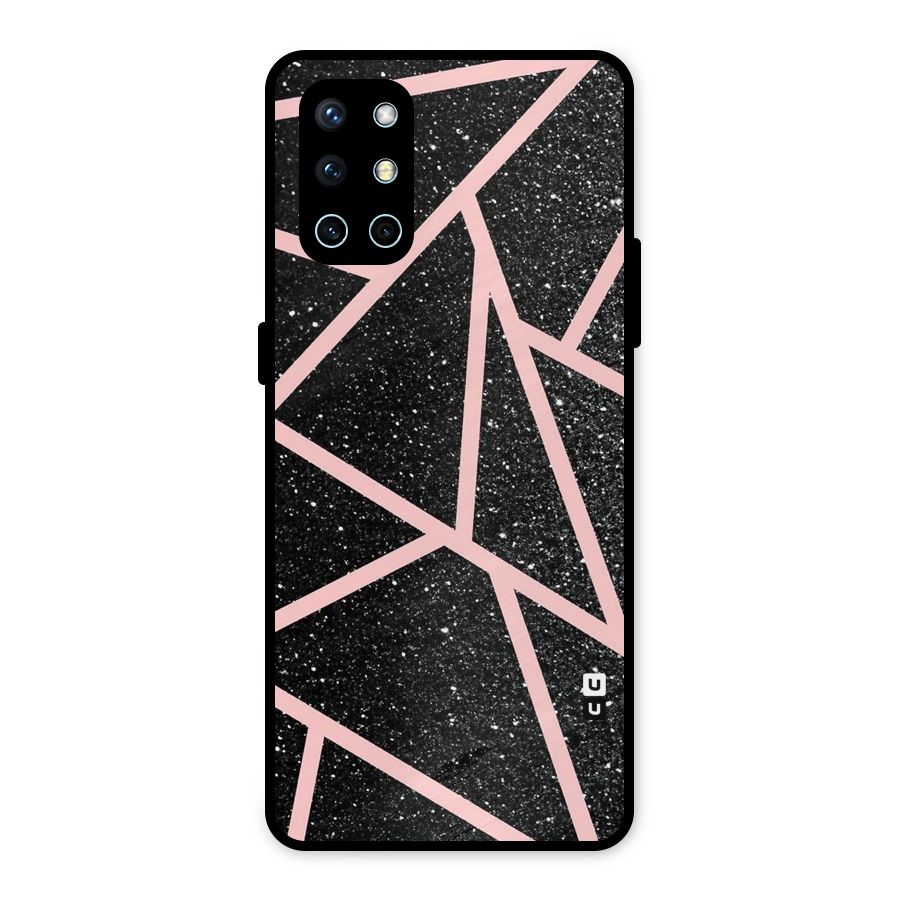 Concrete Black Pink Stripes Metal Back Case for OnePlus 9R