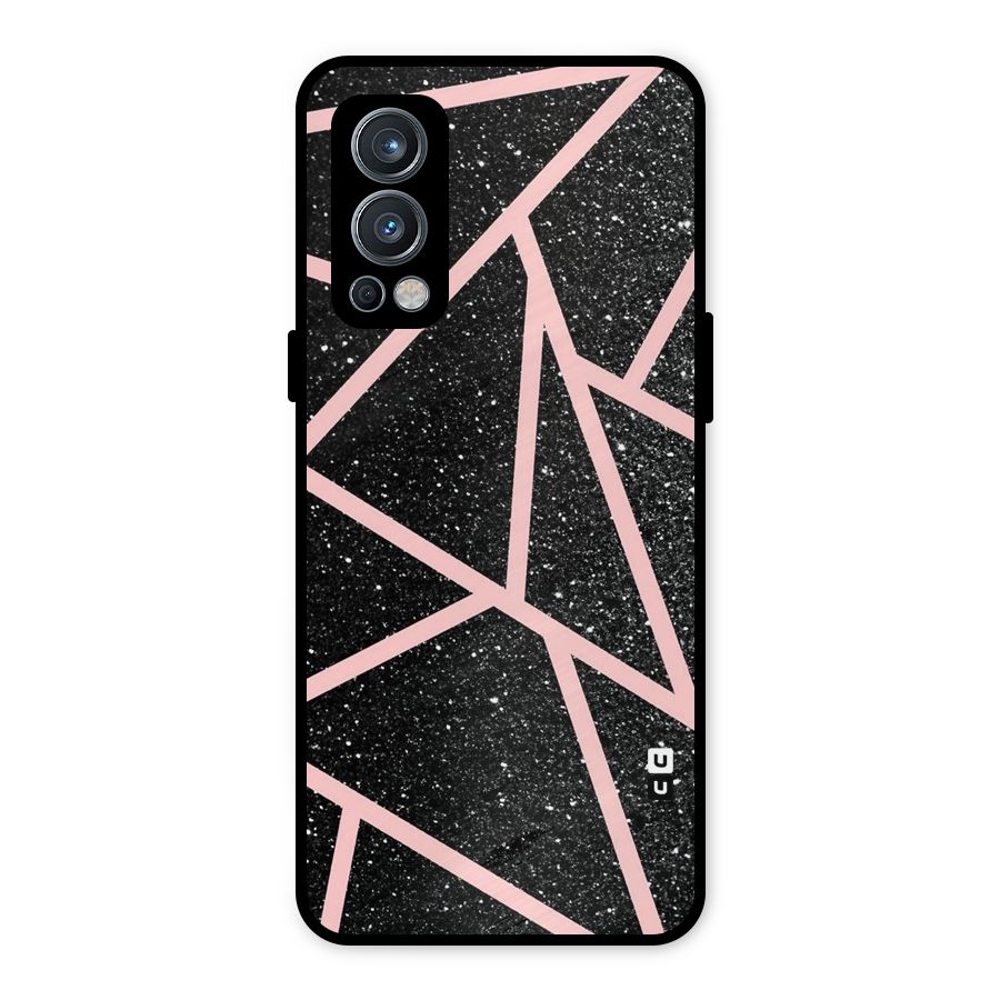 Concrete Black Pink Stripes Metal Back Case for OnePlus Nord 2 5G
