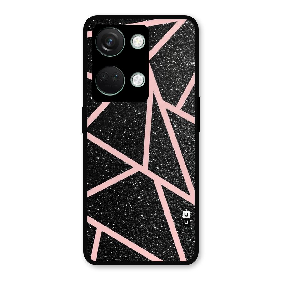 Concrete Black Pink Stripes Metal Back Case for OnePlus Nord 3
