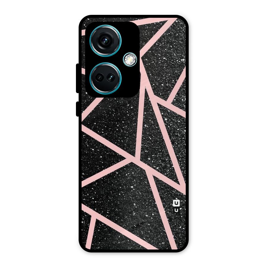 Concrete Black Pink Stripes Metal Back Case for OnePlus Nord CE 3 5G