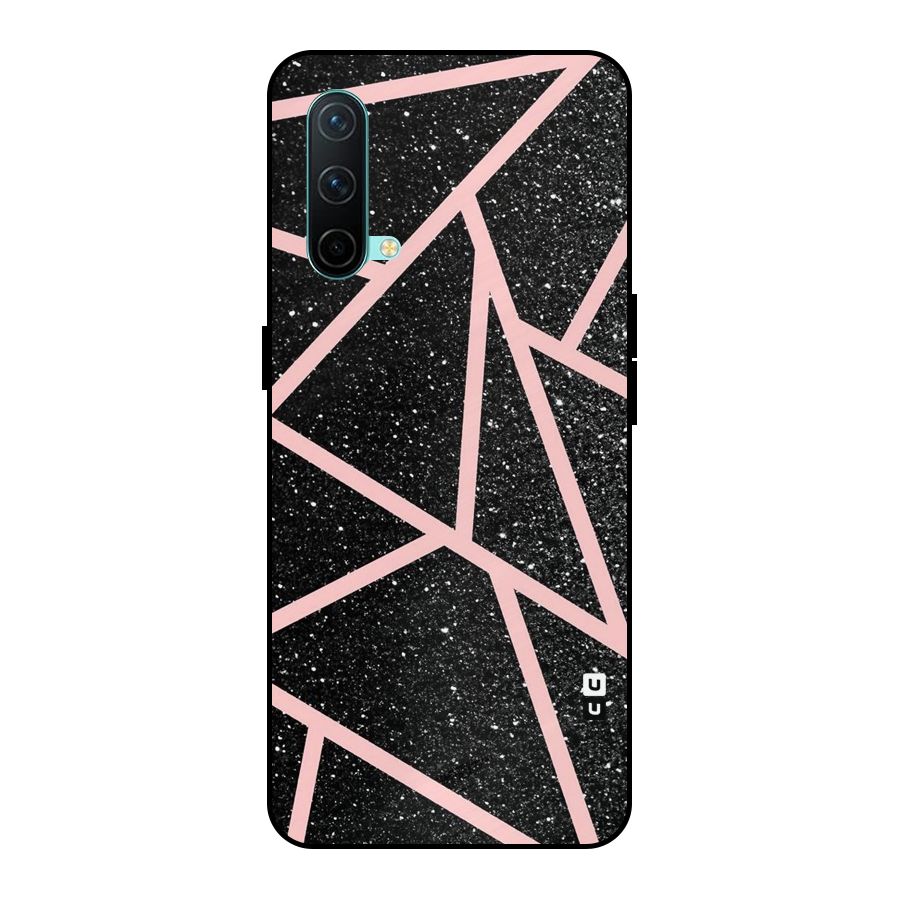Concrete Black Pink Stripes Metal Back Case for OnePlus Nord CE 5G