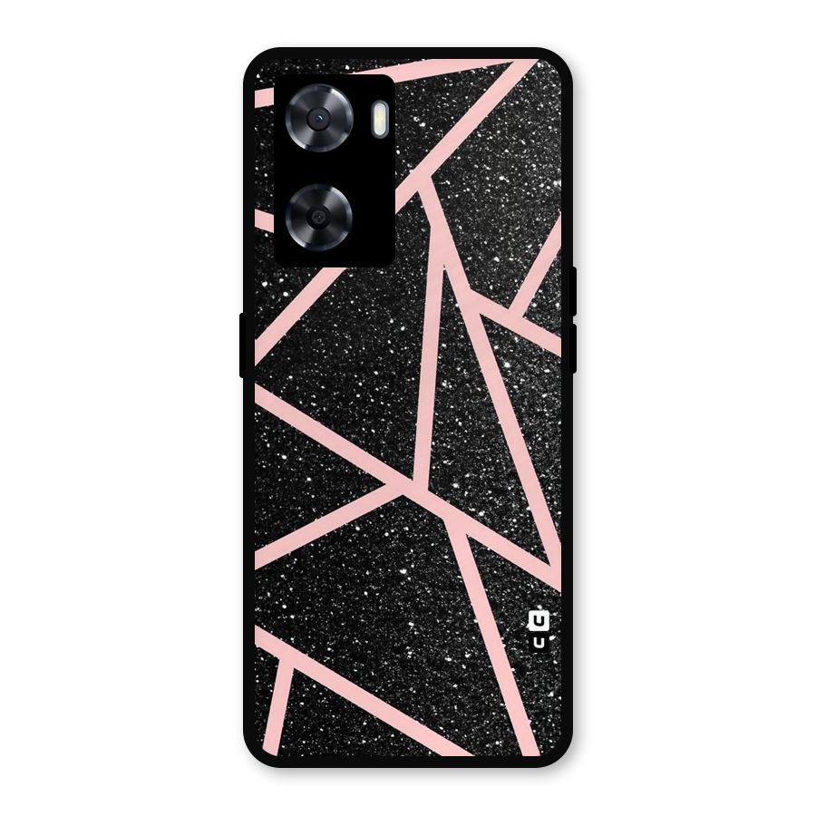 Concrete Black Pink Stripes Metal Back Case for OnePlus Nord N20 SE