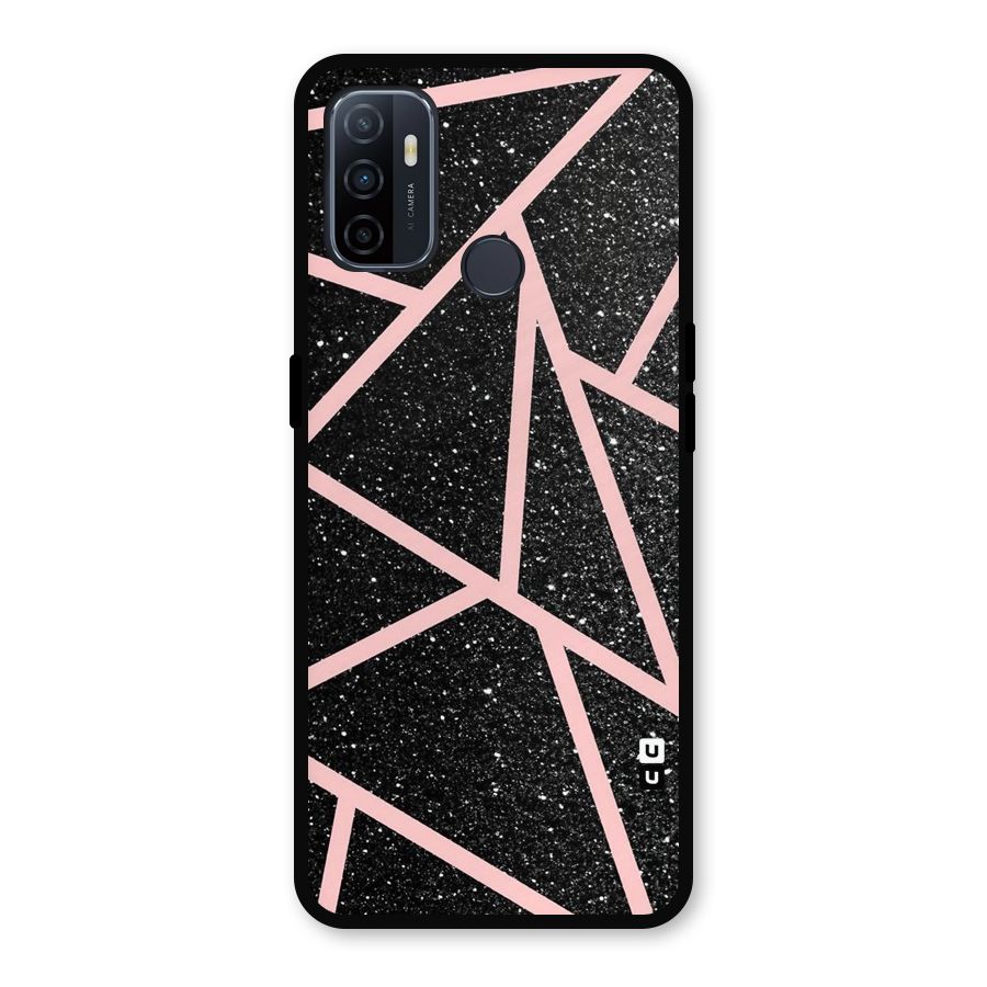 Concrete Black Pink Stripes Metal Back Case for Oppo A53