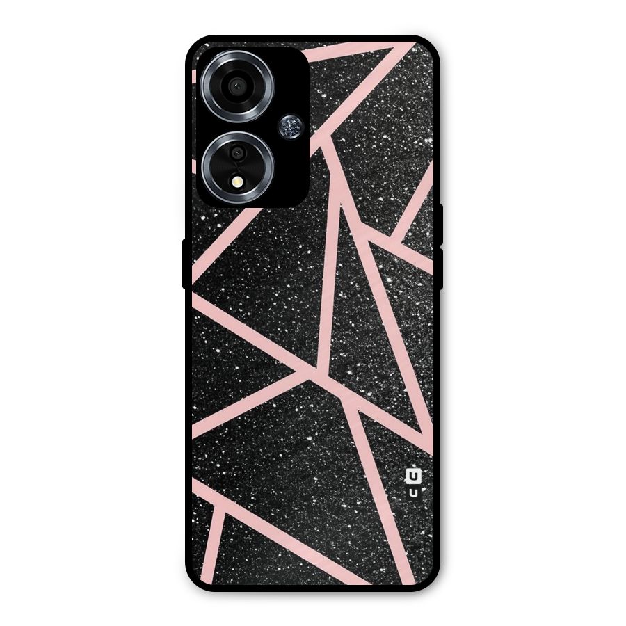Concrete Black Pink Stripes Metal Back Case for Oppo A59