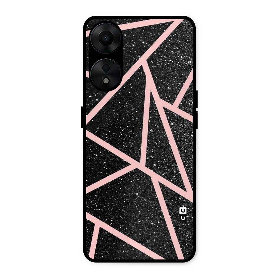 Concrete Black Pink Stripes Metal Back Case for Oppo A78 5G