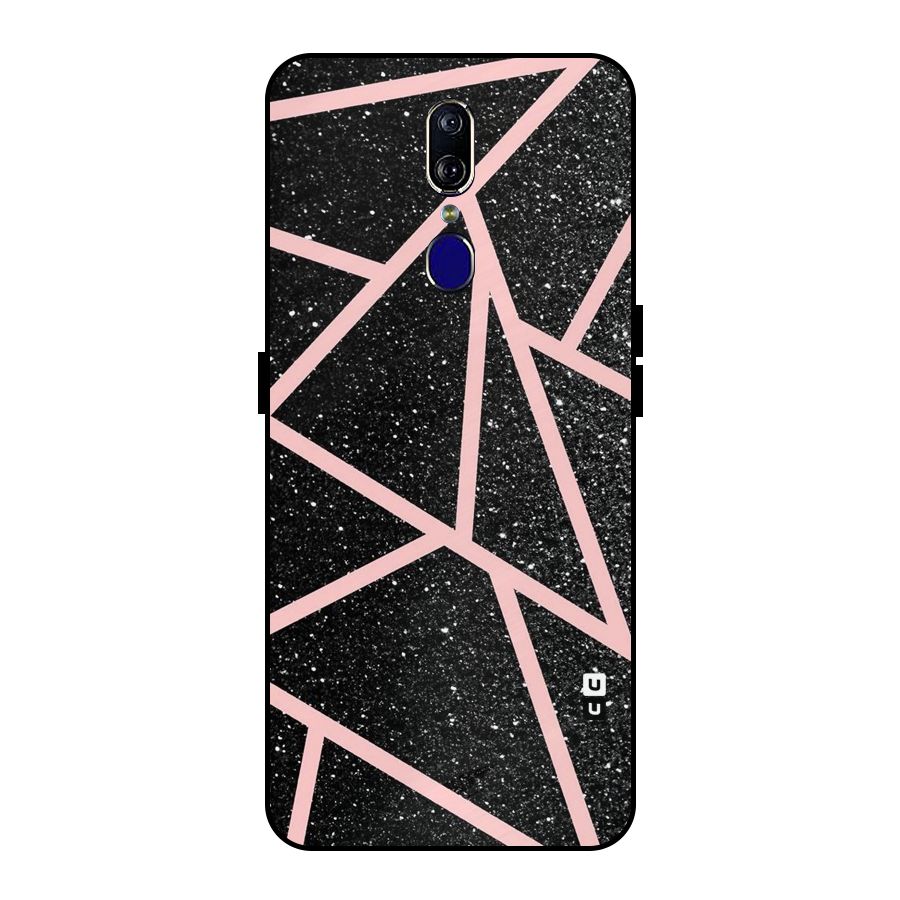 Concrete Black Pink Stripes Metal Back Case for Oppo F11