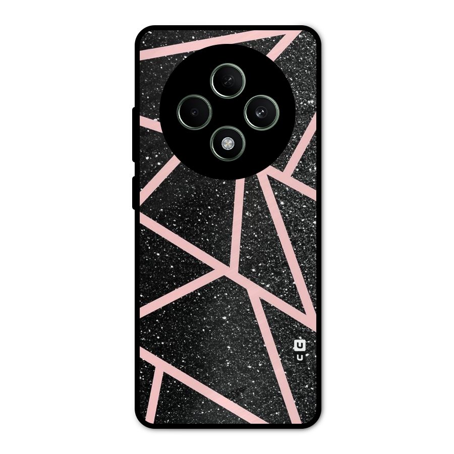 Concrete Black Pink Stripes Metal Back Case for Oppo F27