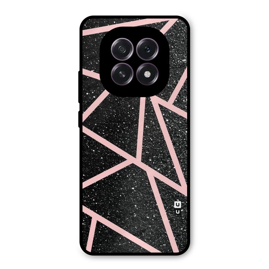 Concrete Black Pink Stripes Metal Back Case for Oppo F29