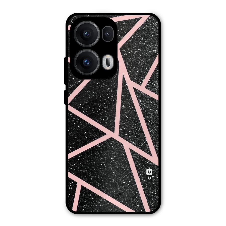 Concrete Black Pink Stripes Metal Back Case for Oppo Reno13 Pro