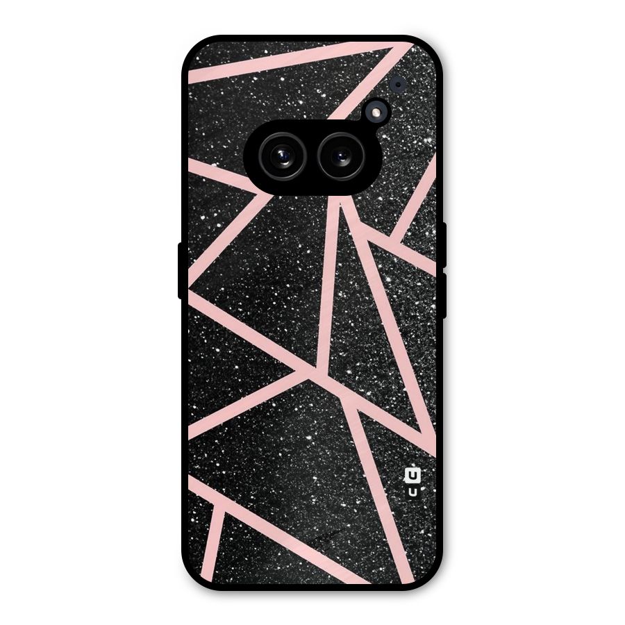 Concrete Black Pink Stripes Metal Back Case for Nothing Phone 2a