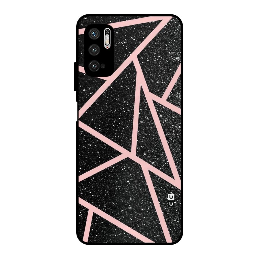 Concrete Black Pink Stripes Metal Back Case for Poco M3 Pro 5G