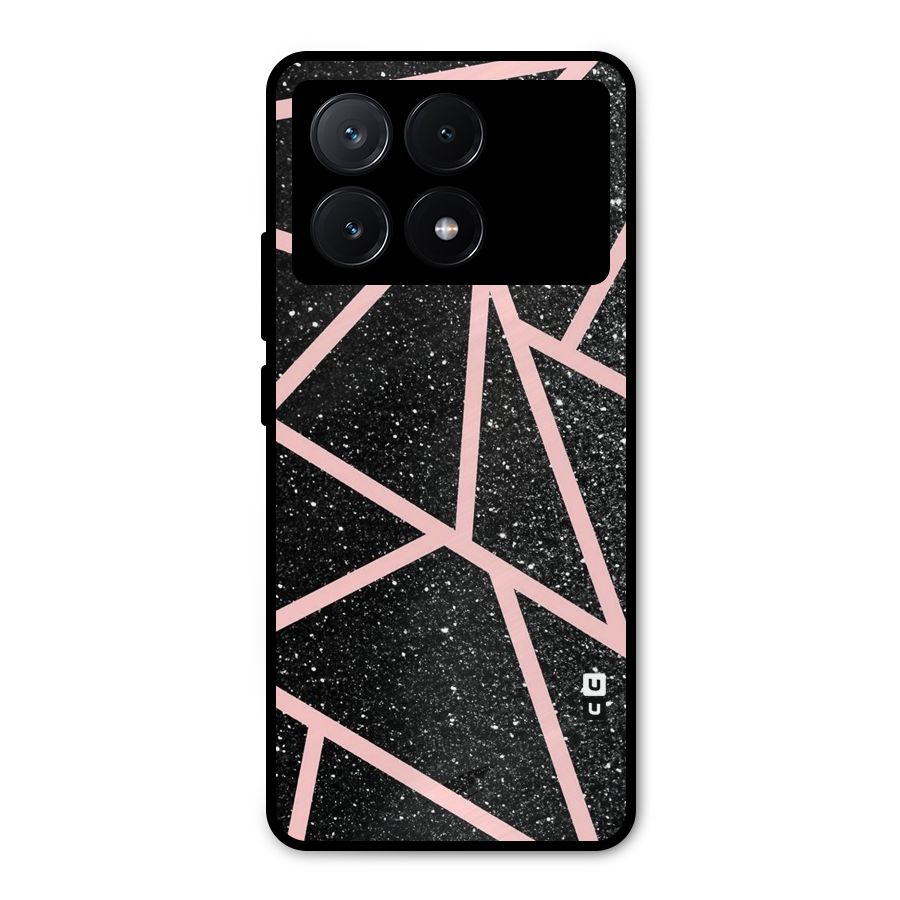 Concrete Black Pink Stripes Metal Back Case for Poco X6 Pro