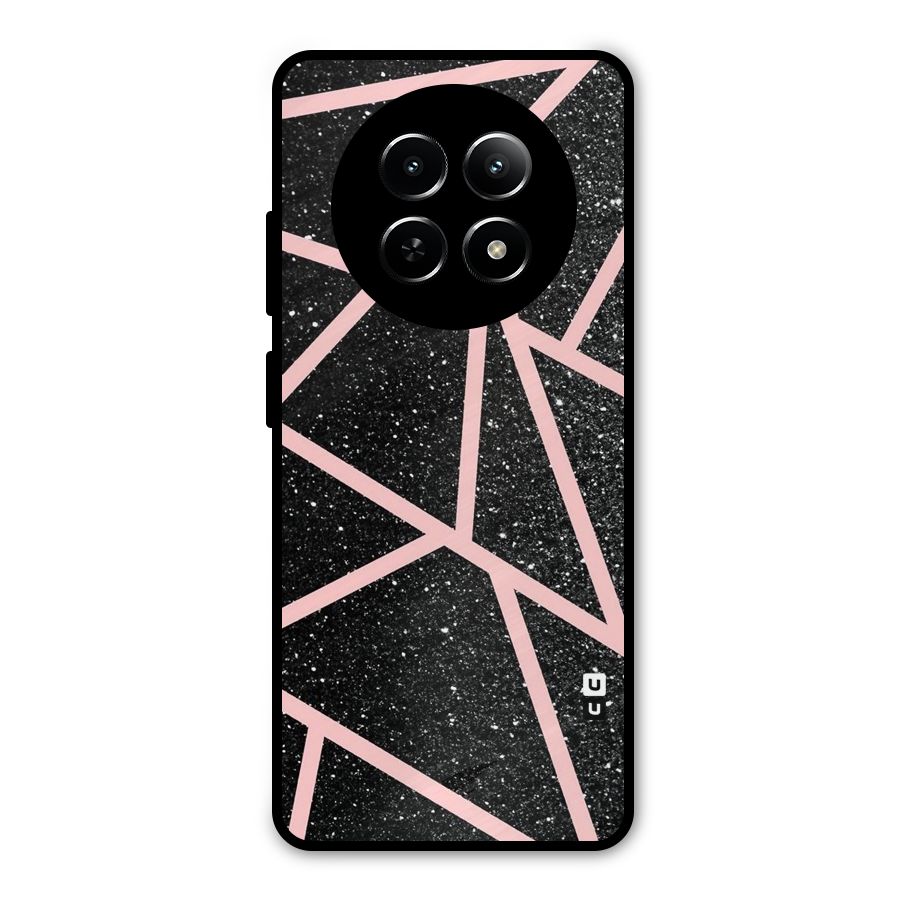 Concrete Black Pink Stripes Metal Back Case for Realme 12 5G