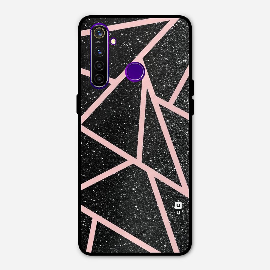 Concrete Black Pink Stripes Metal Back Case for Realme 5 Pro