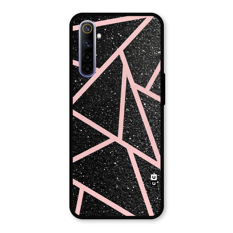 Concrete Black Pink Stripes Metal Back Case for Realme 6