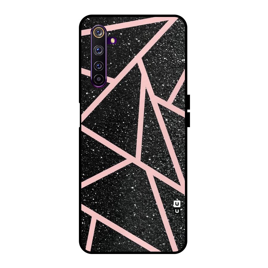 Concrete Black Pink Stripes Metal Back Case for Realme 6 Pro