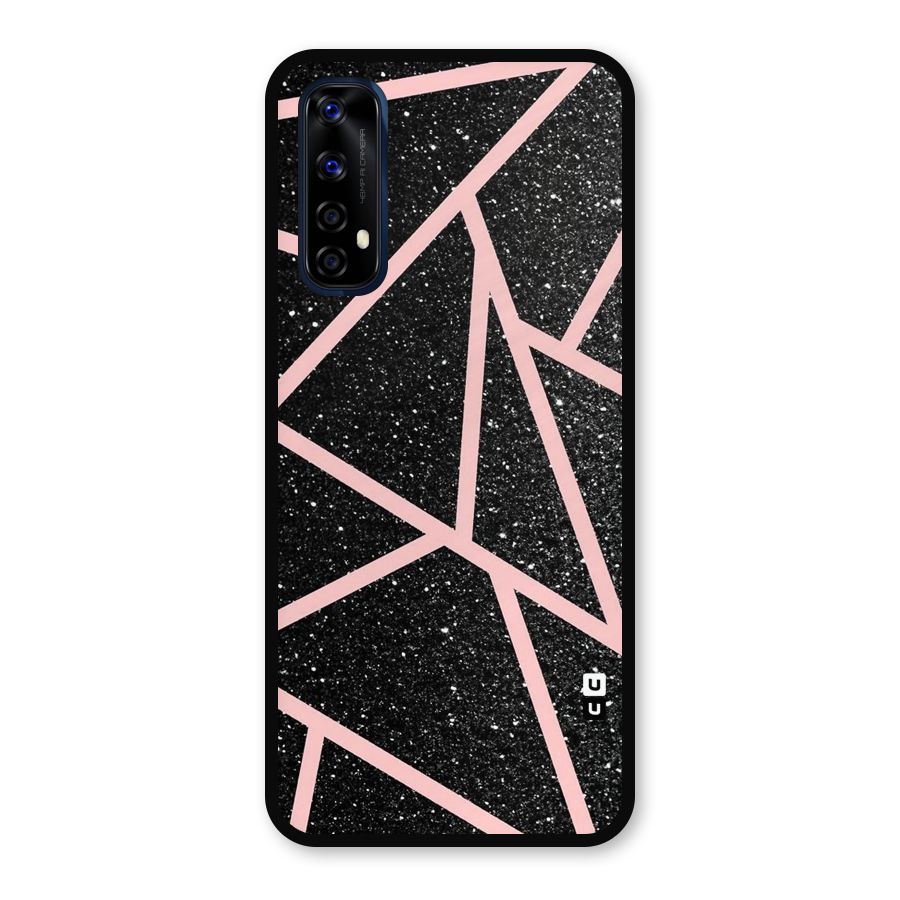 Concrete Black Pink Stripes Metal Back Case for Realme 7
