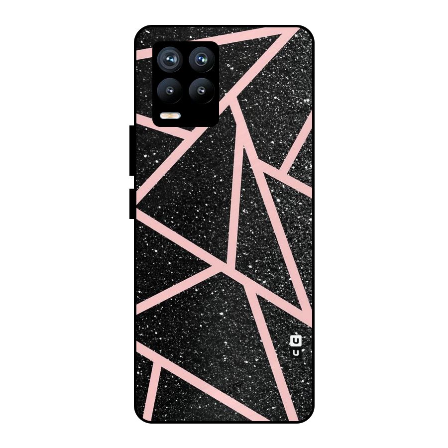 Concrete Black Pink Stripes Metal Back Case for Realme 8 Pro