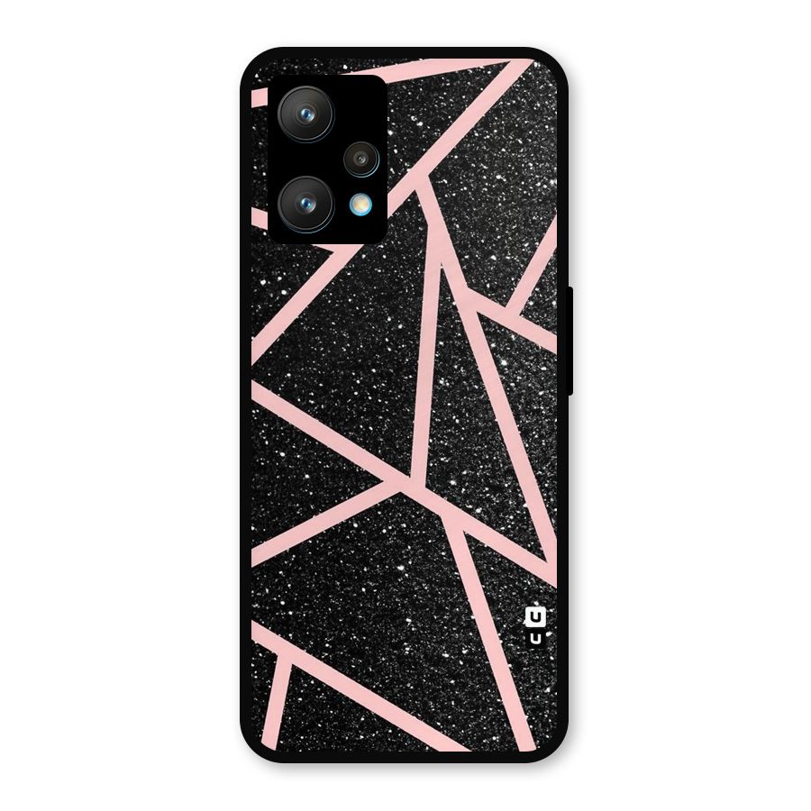 Concrete Black Pink Stripes Metal Back Case for Realme 9 Pro Plus 5G