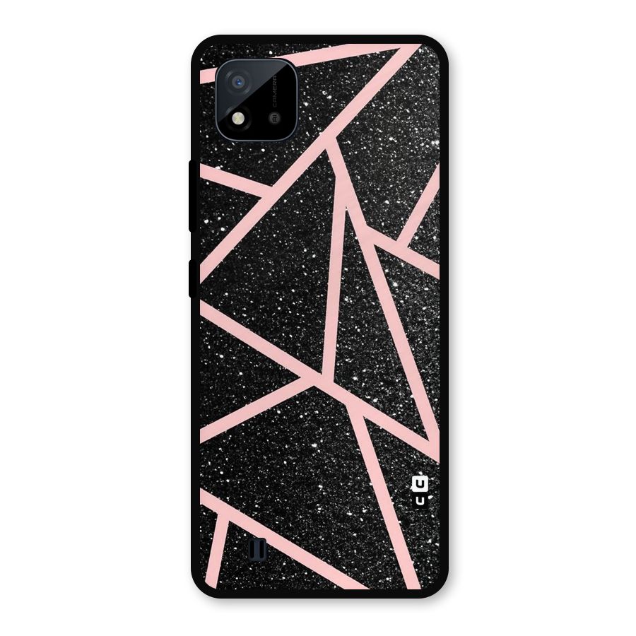 Concrete Black Pink Stripes Metal Back Case for Realme C11 2021
