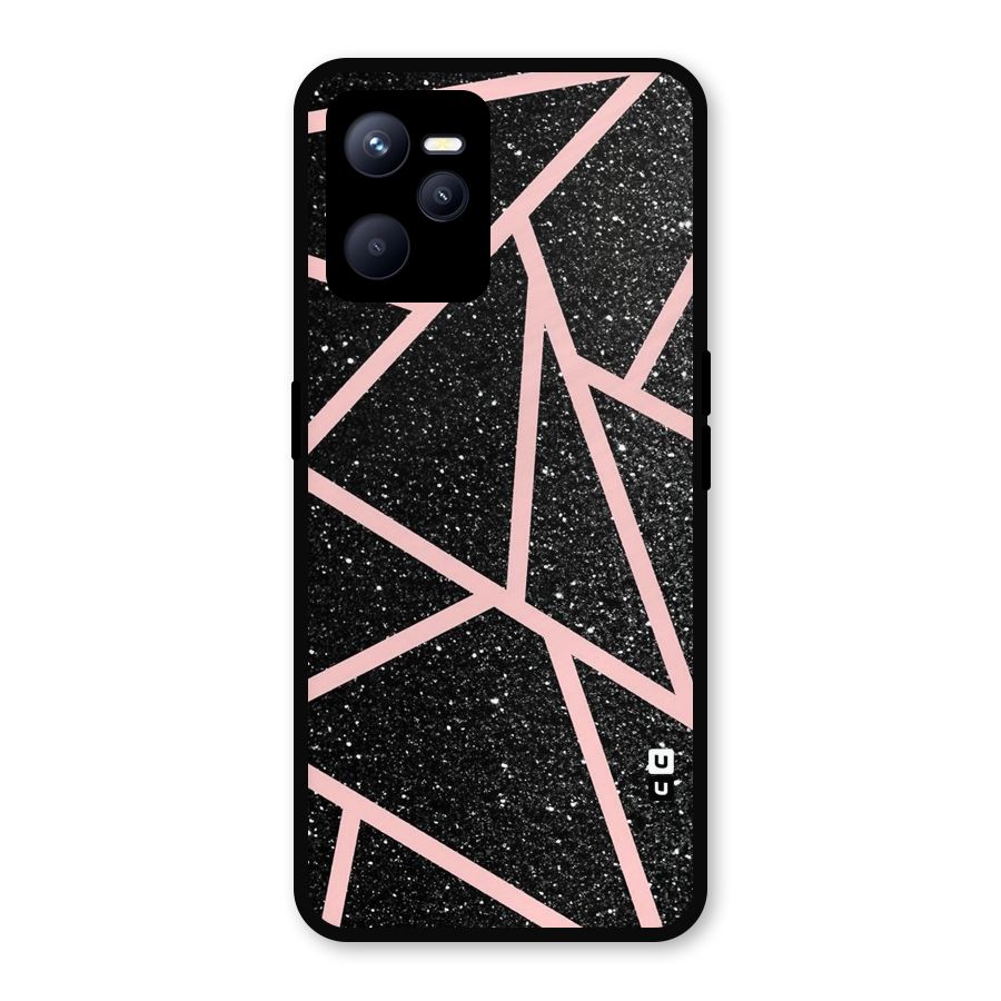 Concrete Black Pink Stripes Metal Back Case for Realme C35