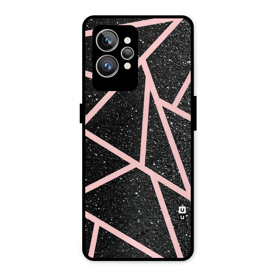 Concrete Black Pink Stripes Metal Back Case for Realme GT2 Pro