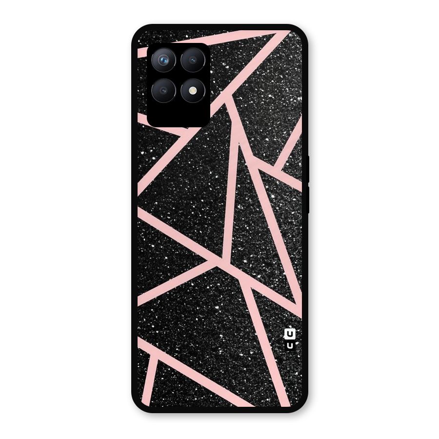 Concrete Black Pink Stripes Metal Back Case for Realme Narzo 50