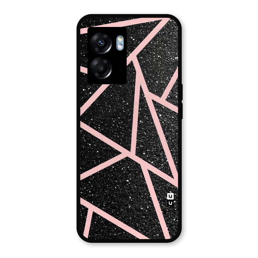 Concrete Black Pink Stripes Metal Back Case for Realme Narzo 50 5G