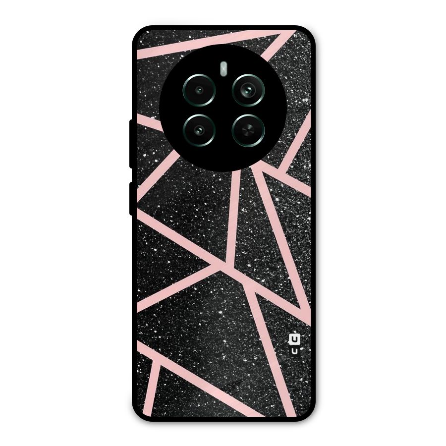 Concrete Black Pink Stripes Metal Back Case for Realme Narzo 70 Pro