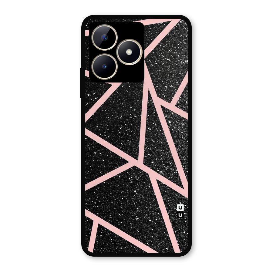 Concrete Black Pink Stripes Metal Back Case for Realme Narzo N53