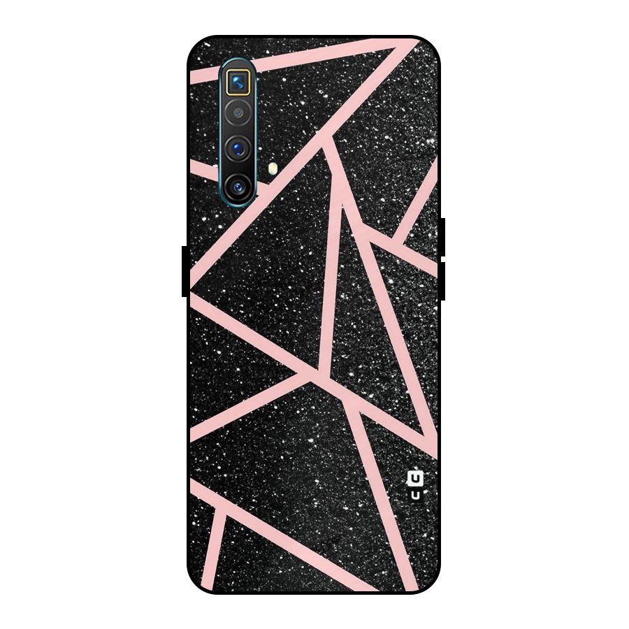 Concrete Black Pink Stripes Metal Back Case for Realme X3