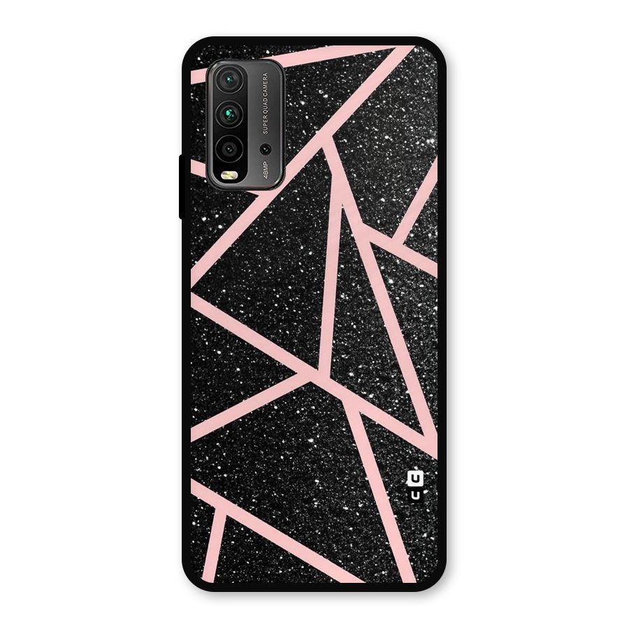 Concrete Black Pink Stripes Metal Back Case for Redmi 9 Power