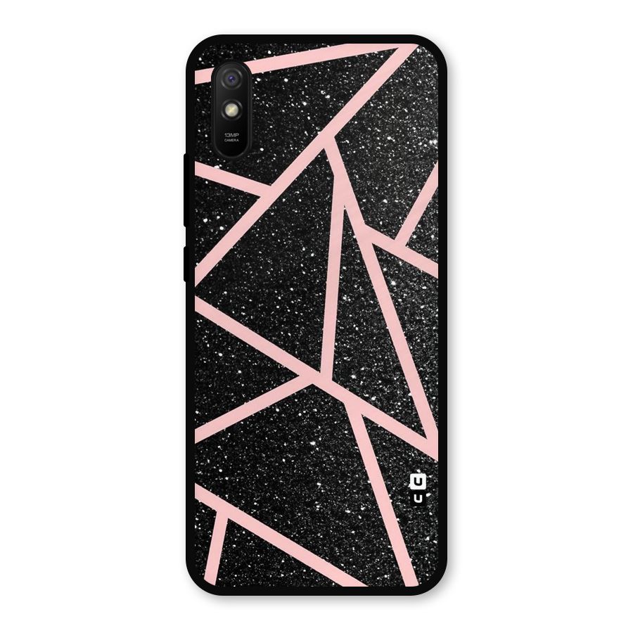 Concrete Black Pink Stripes Metal Back Case for Redmi 9a