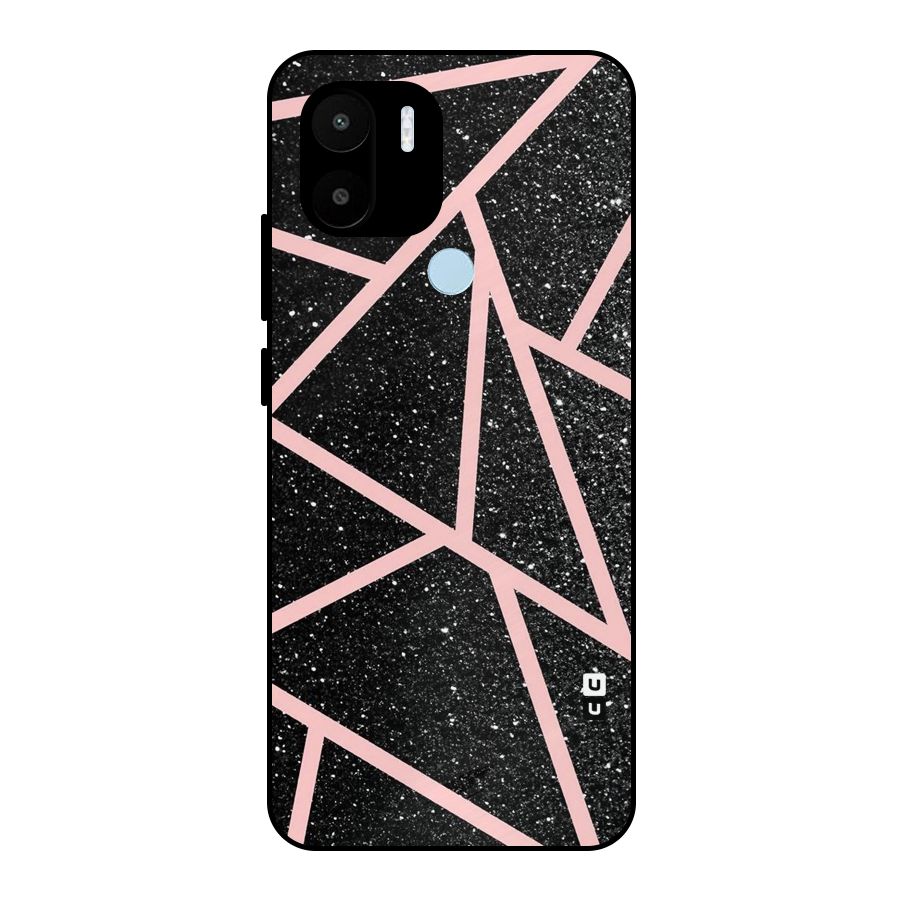 Concrete Black Pink Stripes Metal Back Case for Redmi A2+