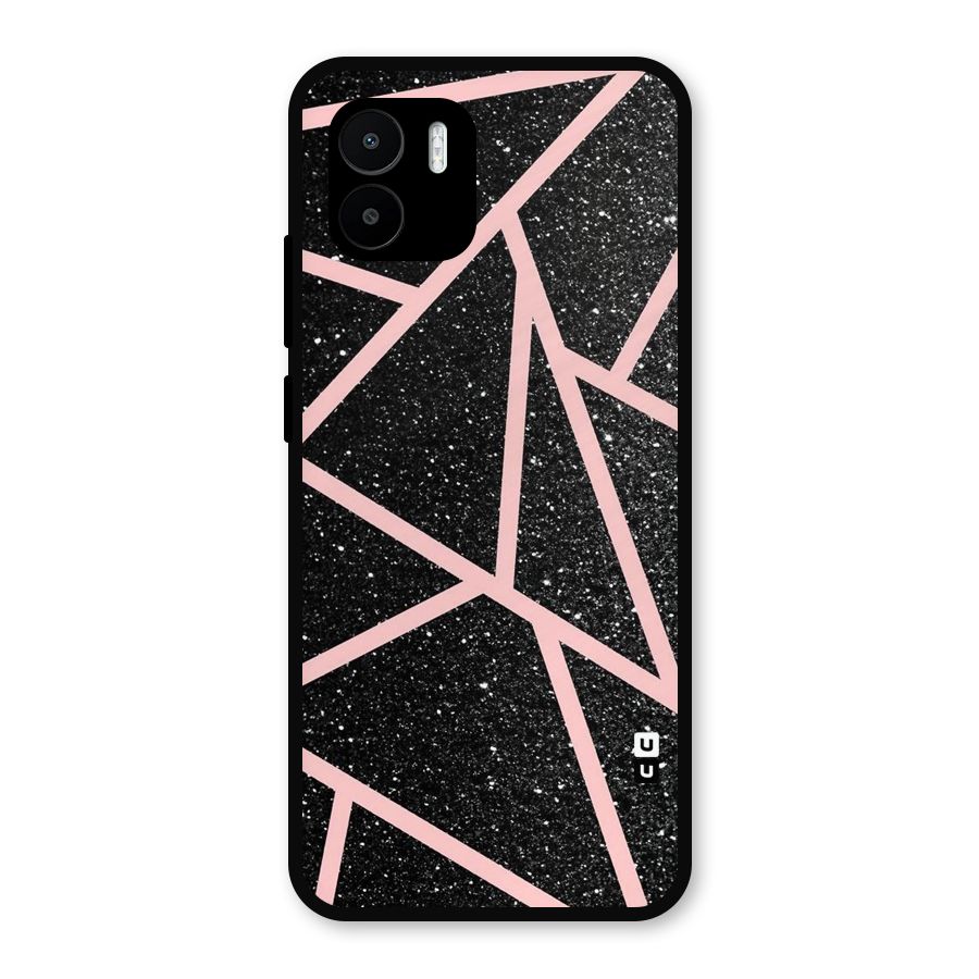 Concrete Black Pink Stripes Metal Back Case for Redmi A2