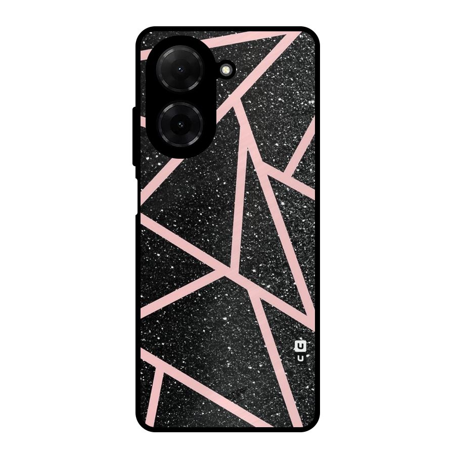Concrete Black Pink Stripes Metal Back Case for Redmi A5 4G
