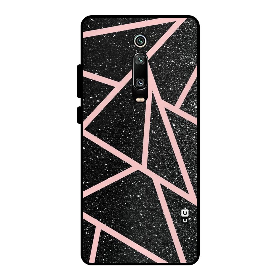 Concrete Black Pink Stripes Metal Back Case for Redmi K20