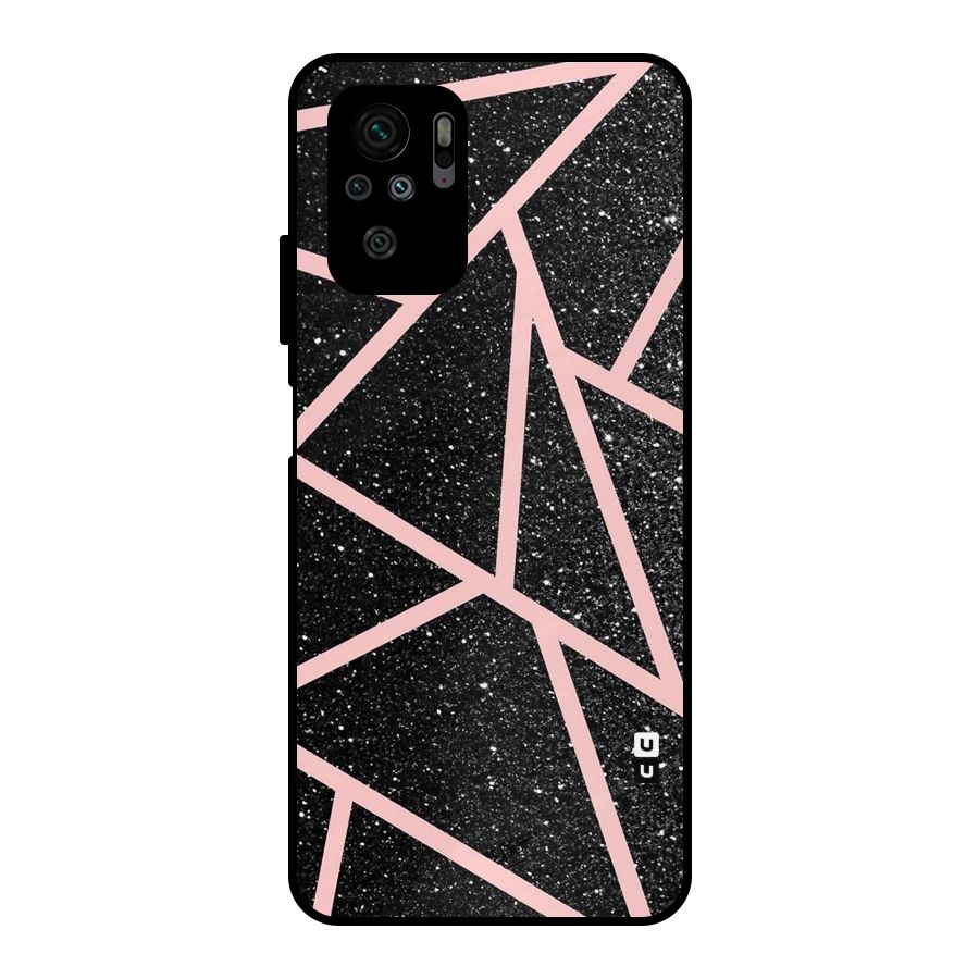 Concrete Black Pink Stripes Metal Back Case for Redmi Note 10S