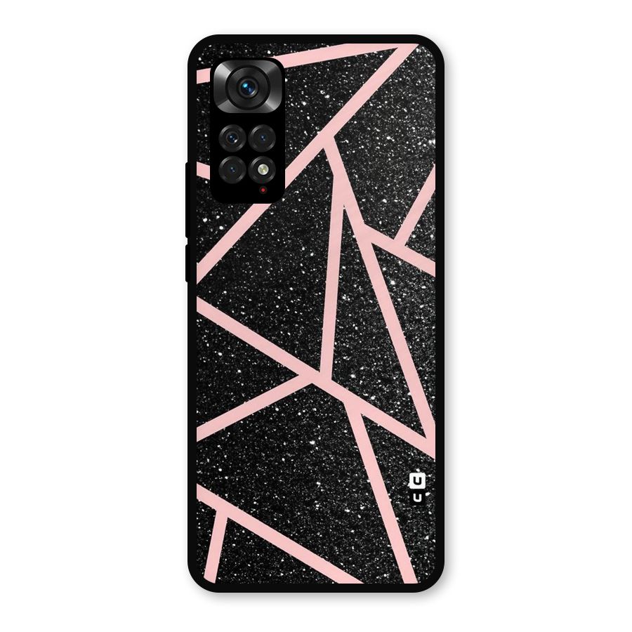 Concrete Black Pink Stripes Metal Back Case for Redmi Note 11