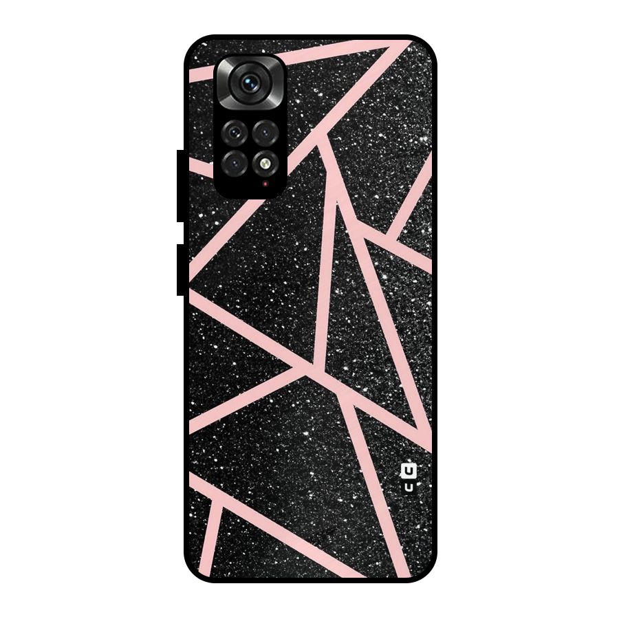 Concrete Black Pink Stripes Metal Back Case for Redmi Note 11 Pro
