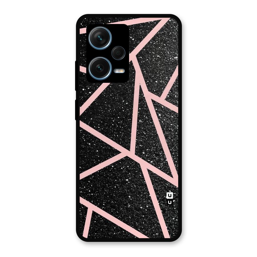 Concrete Black Pink Stripes Metal Back Case for Redmi Note 12 Pro Plus 5G