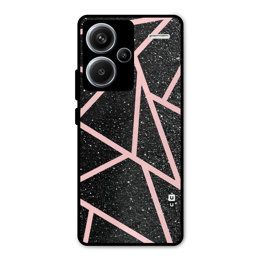 Concrete Black Pink Stripes Metal Back Case for Redmi Note 13 Pro Plus