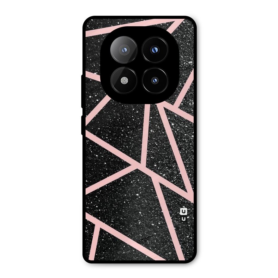 Concrete Black Pink Stripes Metal Back Case for Redmi Note 14 Pro Plus 5G