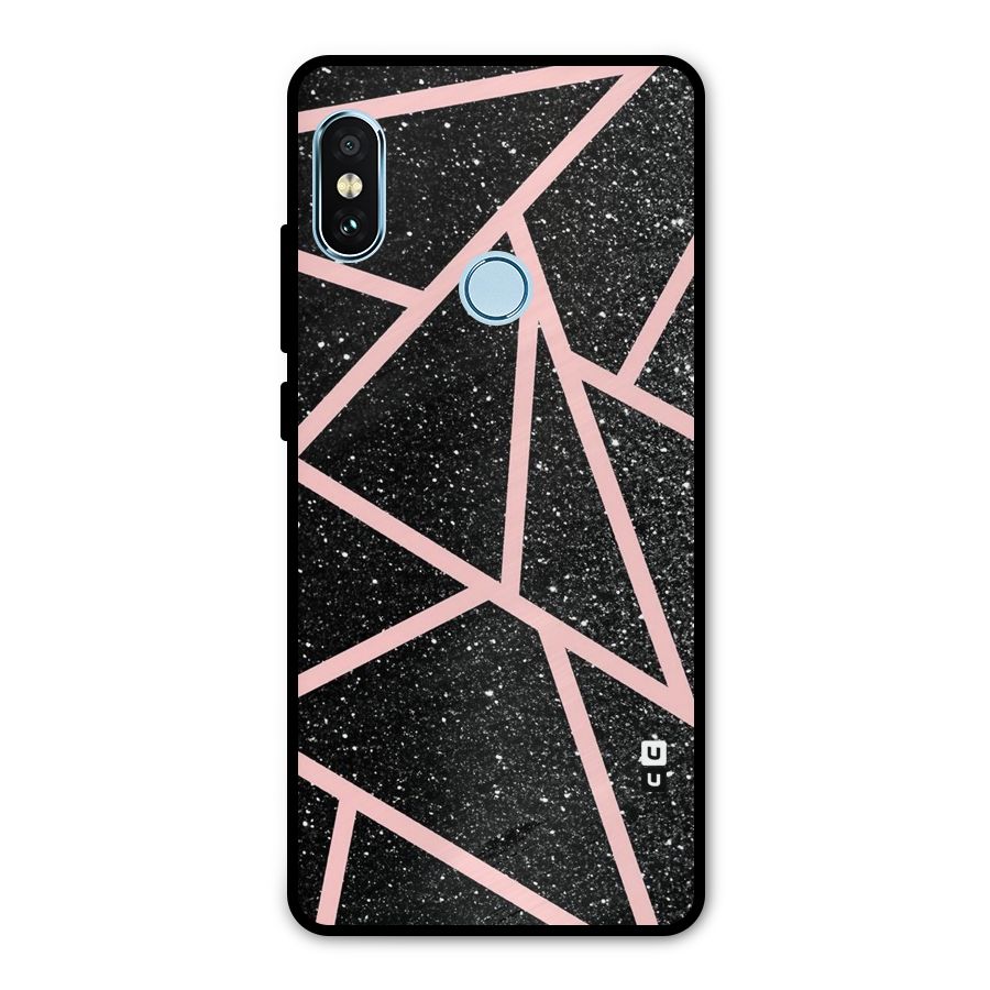 Concrete Black Pink Stripes Metal Back Case for Redmi Note 5 Pro