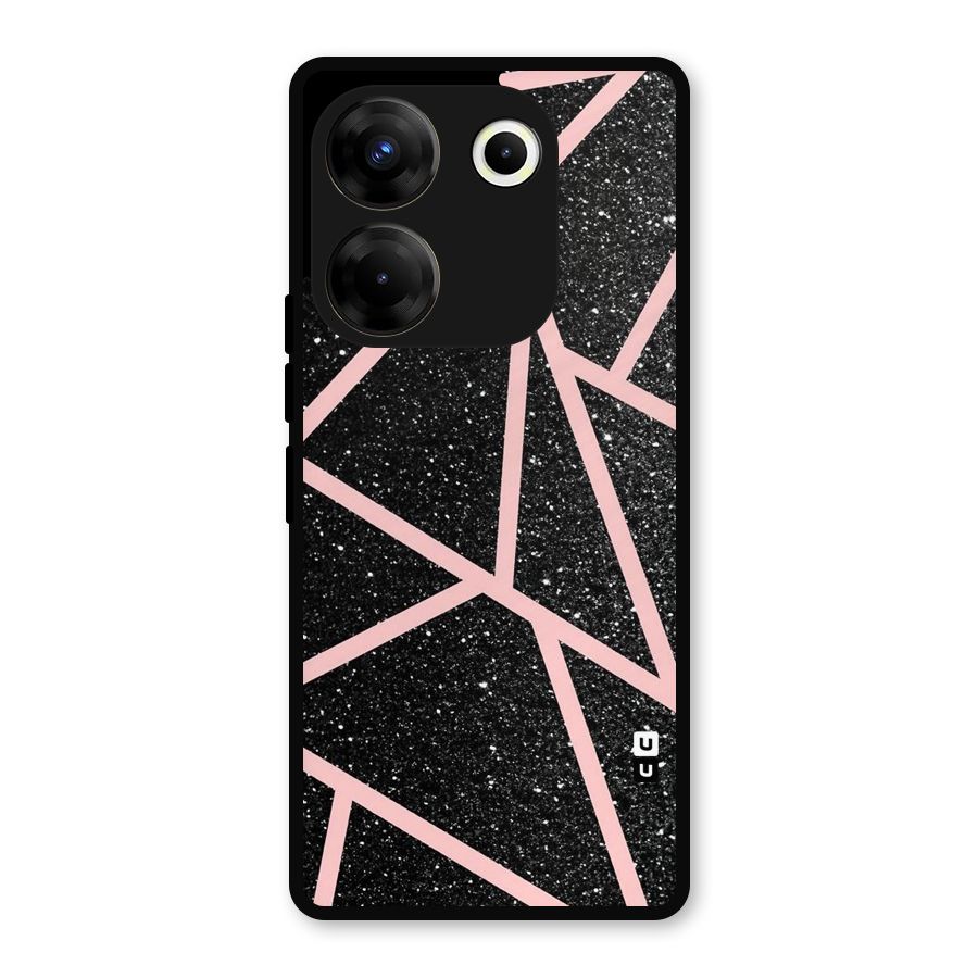 Concrete Black Pink Stripes Metal Back Case for Tecno Camon 20