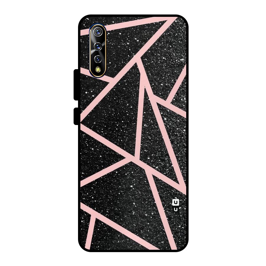 Concrete Black Pink Stripes Metal Back Case for Vivo S1