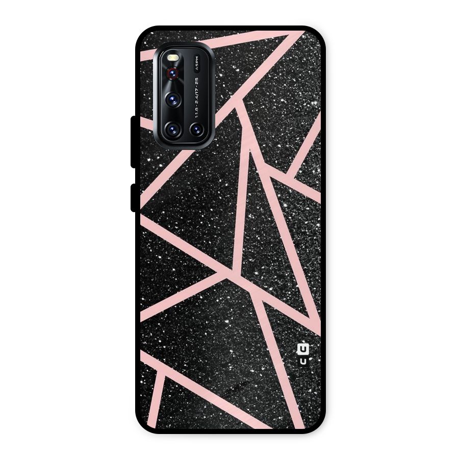 Concrete Black Pink Stripes Metal Back Case for Vivo V19