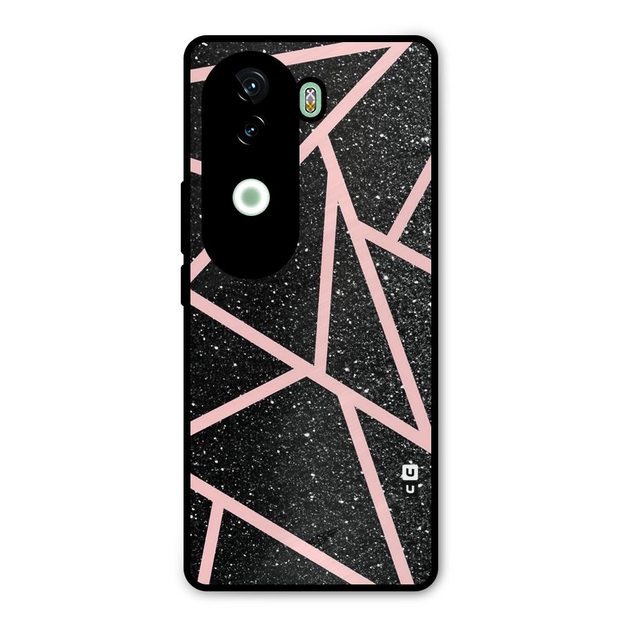 Concrete Black Pink Stripes Metal Back Case for Vivo V40e