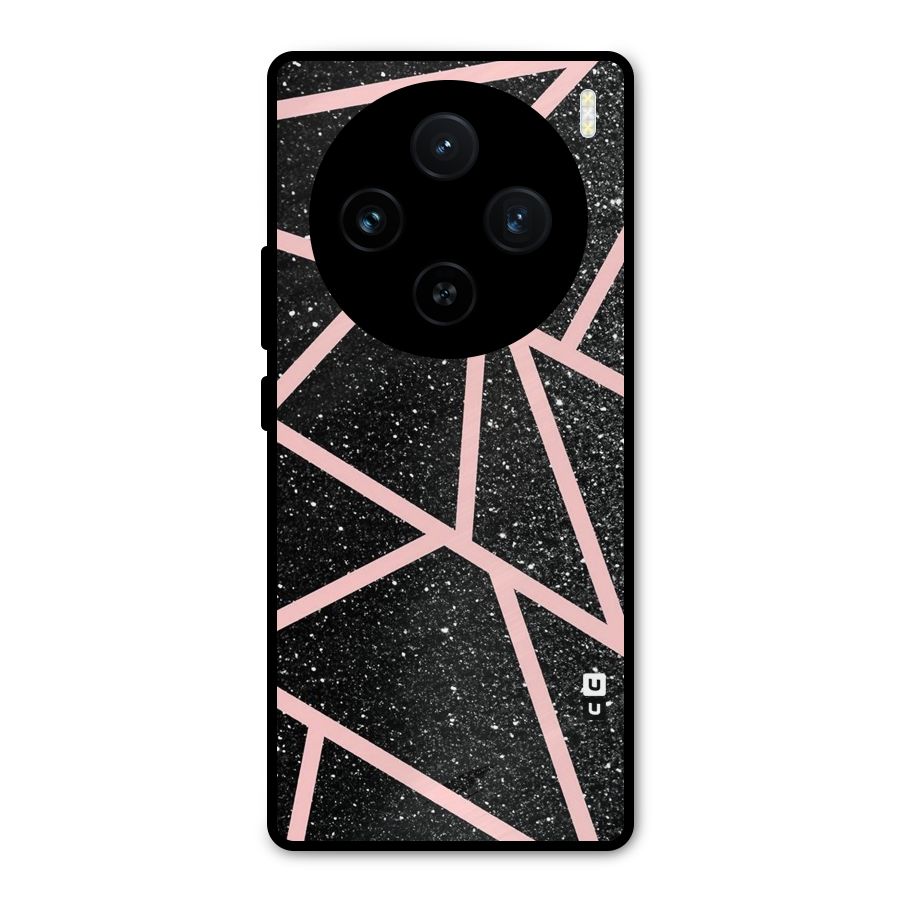 Concrete Black Pink Stripes Metal Back Case for Vivo X100